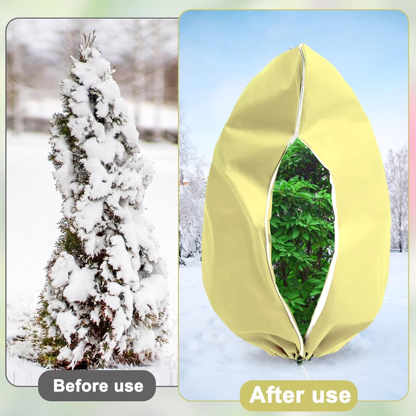 DQS 2 Pack Plant Covers Freeze Protection, 70.8" x82.6" Winter Frost Protection Blankets Frost Cloth,Suitable for Outdoor Winter Frost, Cold Weather, shrubs, Trees, Jackets, and coverings