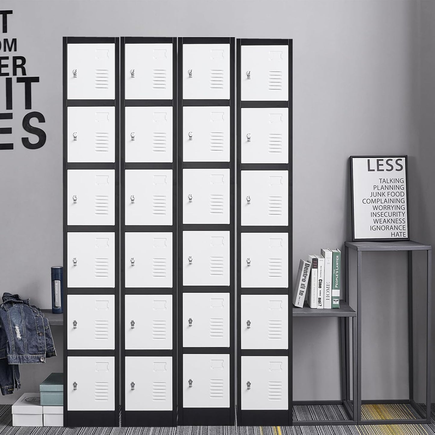 71" Heavy-Duty Steel Locker Cabinet (6-Door 6-Tier) - Secure Storage for School Lockers, Office Employee, Gym & Home Organization - Industrial Metal Lockers