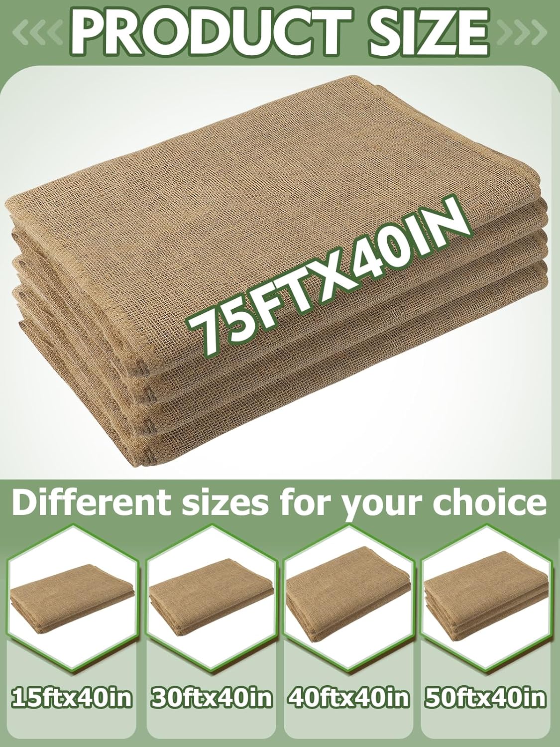 ANPHSIN 75ftx40in Natrual Burlap Plant Covers Freeze Protection - Winter Frost Plant Blankets, Frost Cloth Tree Wrap for Outdoor Bushes Trees Potted Plants Cold Weather