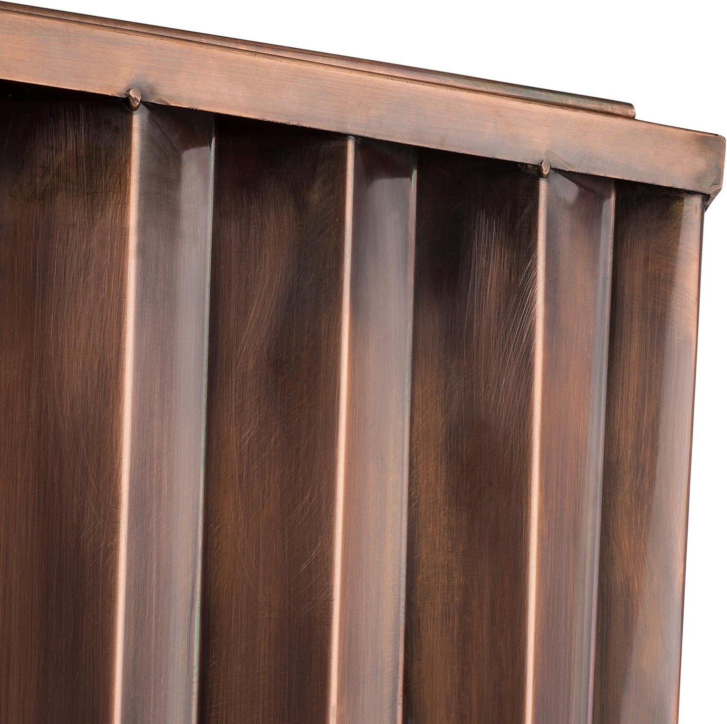 H Potter Copper Planter Tall Ribbed Outdoor Indoor Metal Planters for Patio Deck Garden 29 Inch Small Entrance Planter with Drainage Drip Tray