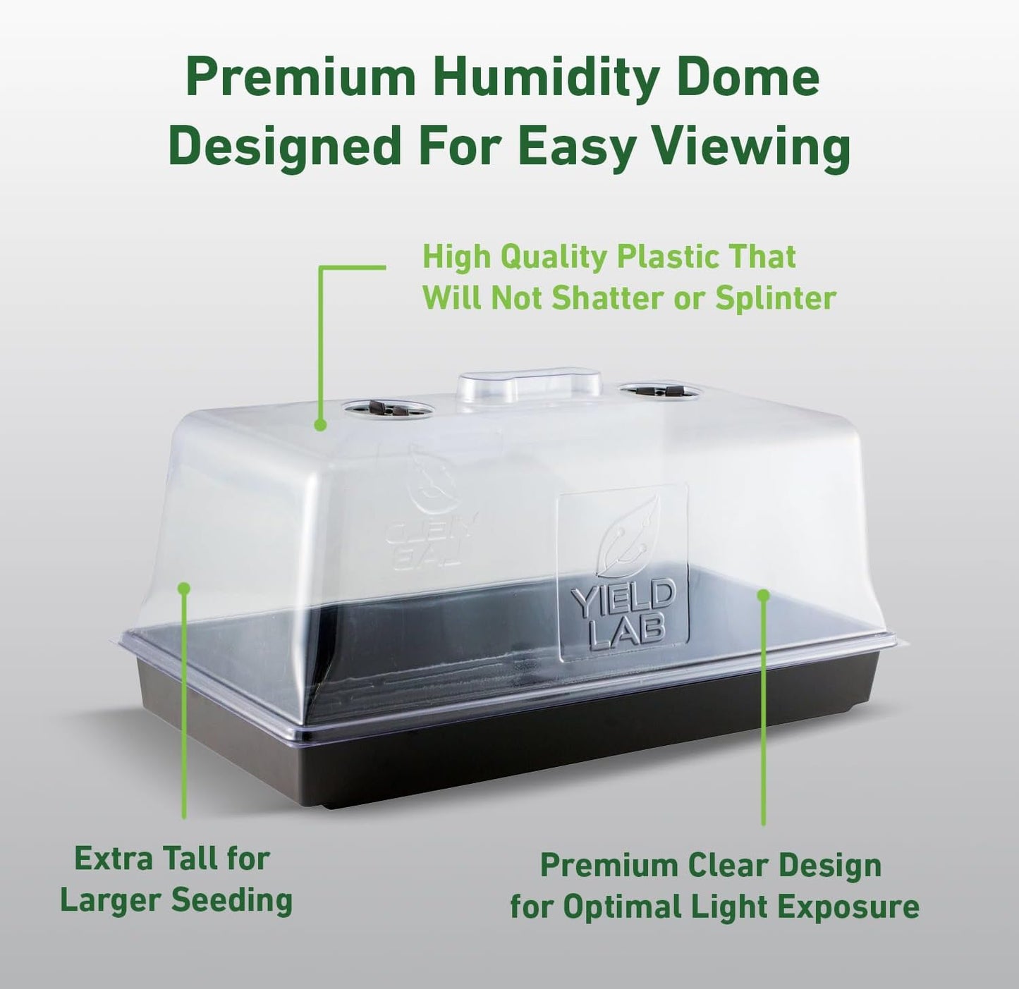 7 Inch Propagation Dome - 10 Pack Humidity Vented Domes – Plant Growing Dome for Seedling, Germination, Soil & Hydroponic Horticulture