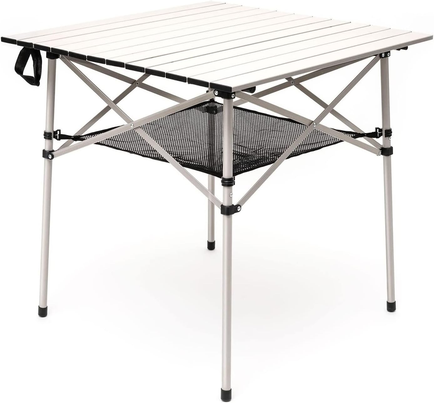 SUNNYFEEL Outdoor Folding Table | Lightweight Compact Aluminum Camping Table, Roll Up Top 4 People Portable Camp Square Tables with Carry Bag for Picnic/Cooking/Beach/Travel/BBQ