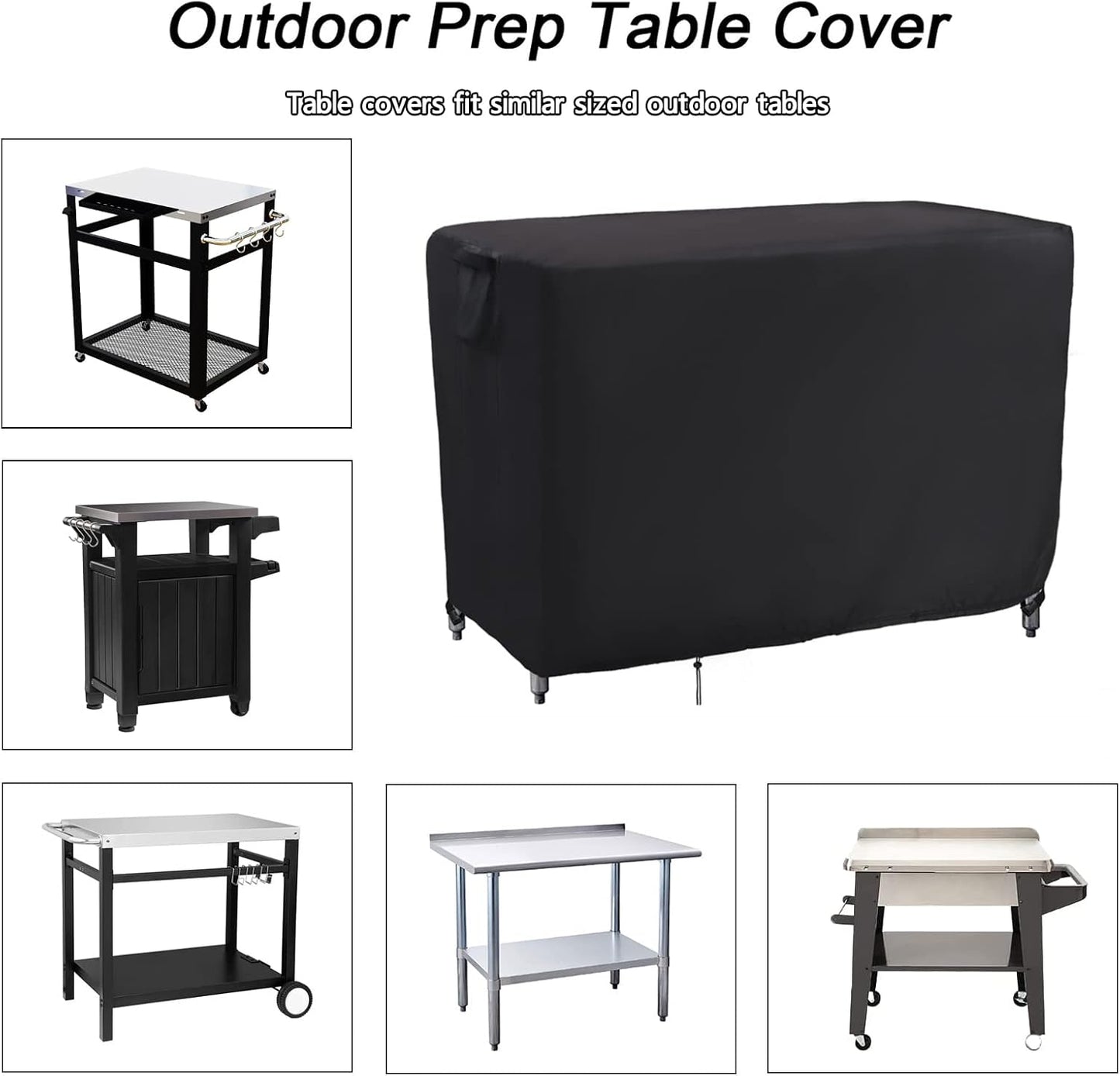 Kingling Outdoor Prep Table Covers, Waterproof Stainless Steel Table Cover Metal Table Cover Protection for Patio Kitchen Prep/Work Tables - 72''L x 30''W x 35''H