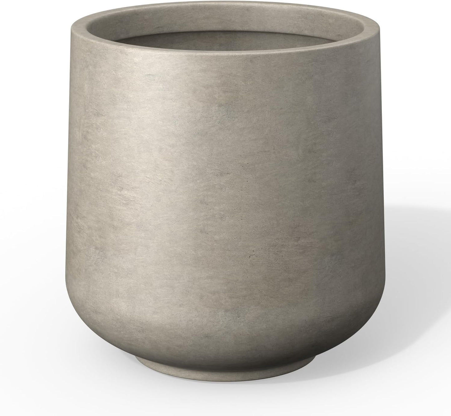 Kante 11.6" Dia Round Concrete Planter, Outdoor Indoor Large Plant Pots Containers with Drainage Hole and Rubber Plug for Home Garden Patio, Buff Concrete