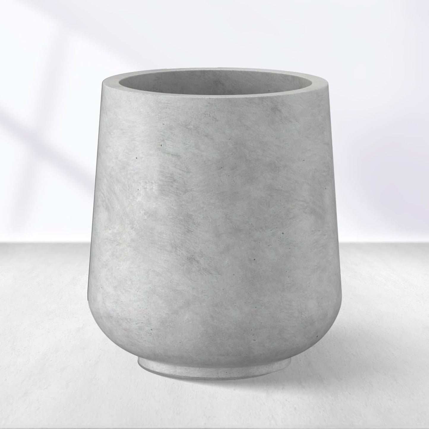 Kante 11.6" Dia Round Concrete Planter, Outdoor Indoor Large Plant Pots Containers with Drainage Hole and Rubber Plug for Home Garden Patio, Gray Concrete