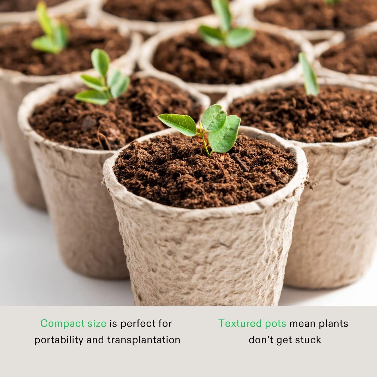 VIVOSUN Peat Pots, 30 Packs 3.15-Inch Seed Starting Pots with Drainage Holes, Round Nursery Pot, 20 Plant Labels for Flowers, Plants, Vegetables, 30Pcs