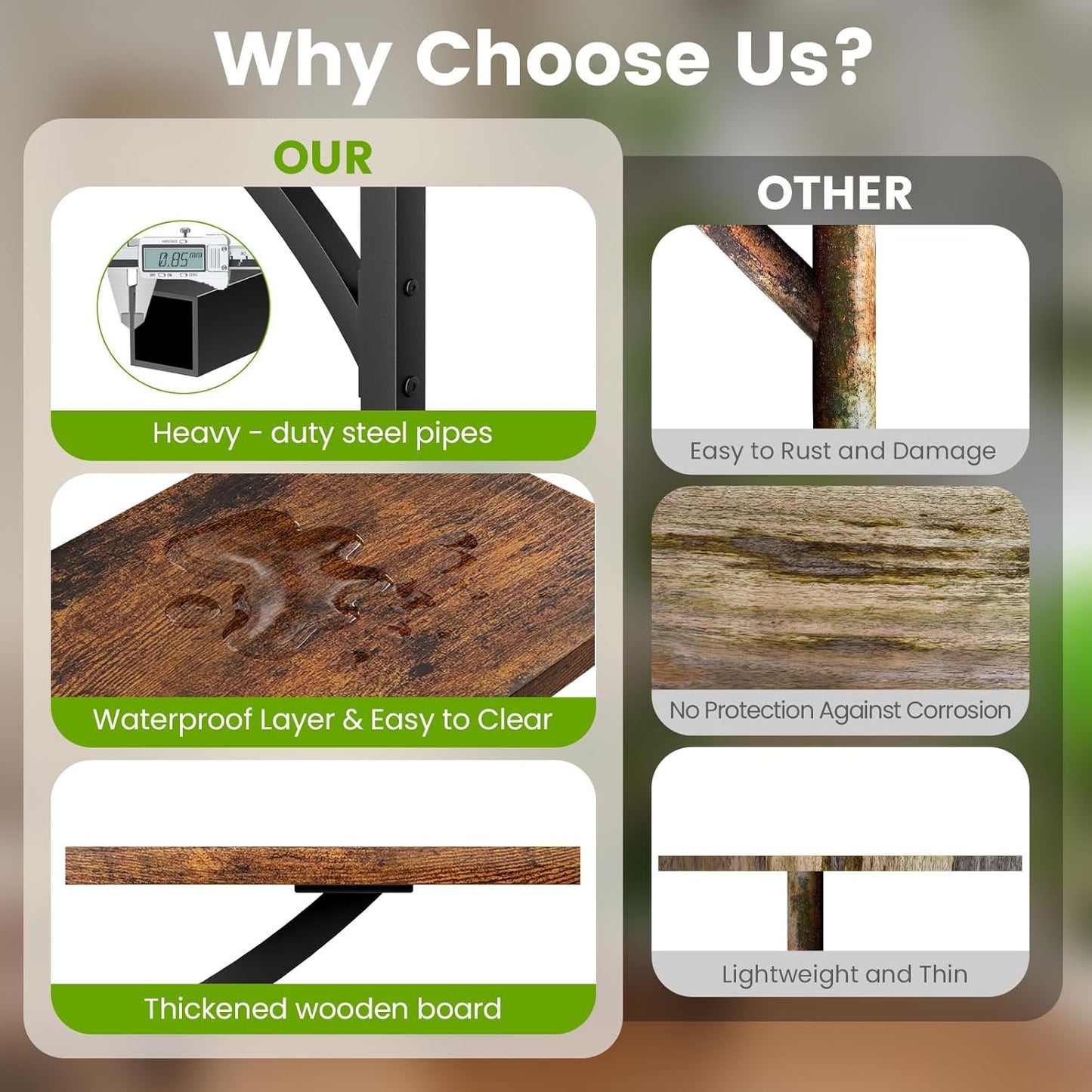 Plant Stand Indoor with Grow Lights & Wheels, 60" Tall 7-Tiered Mobile Corner Plant Shelf for Indoor Plants, Metal Tree-Shaped Plant Rack for Living Room, Patio, Balcony, Black