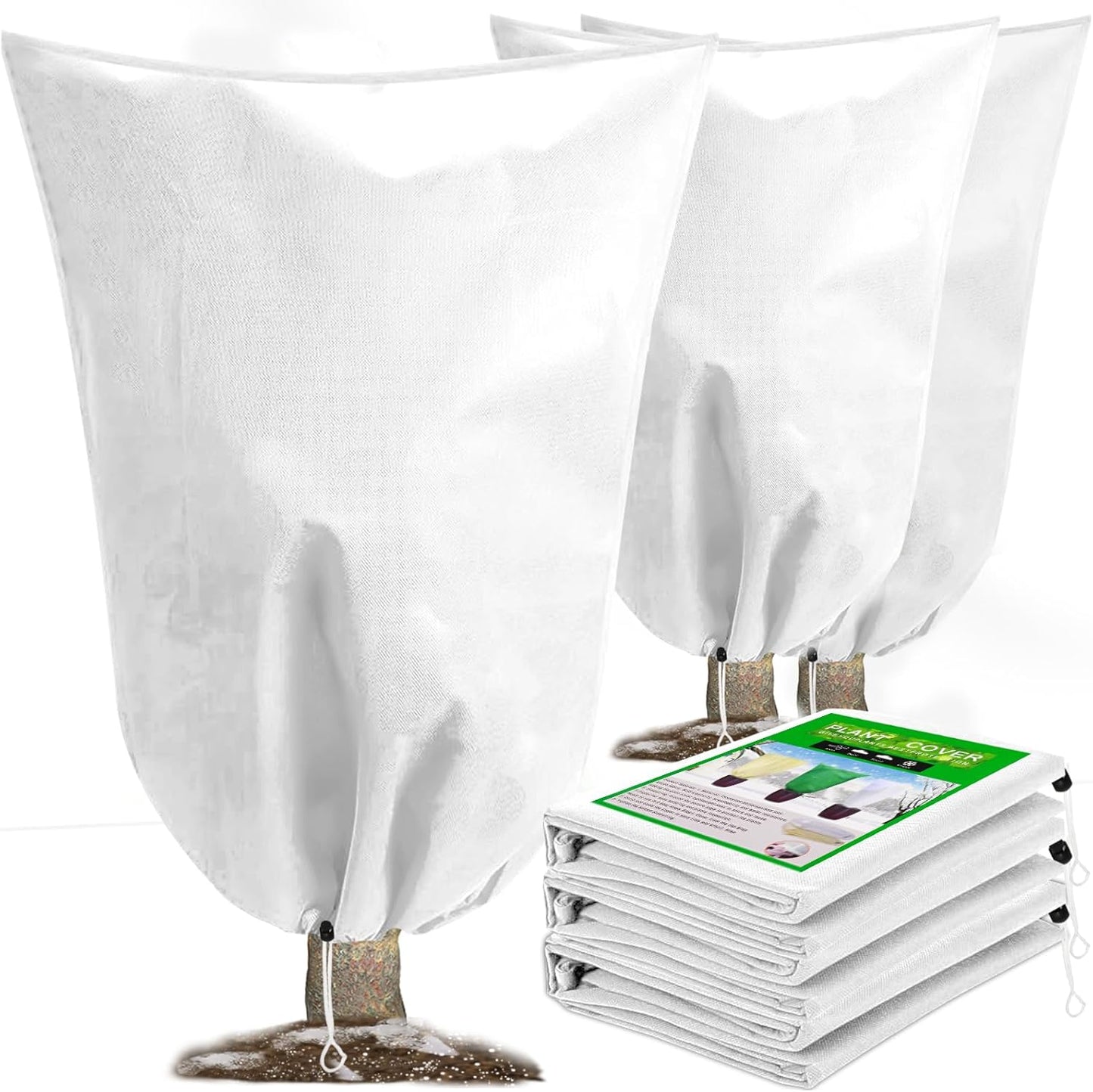 DQS 3 Pack Plant Covers Freeze Protection, 23.6" x 31.4" Winter Frost Protection Blankets Frost Cloth,Suitable for Outdoor Winter Frost, Cold Weather, shrubs, Trees, Jackets, and coverings