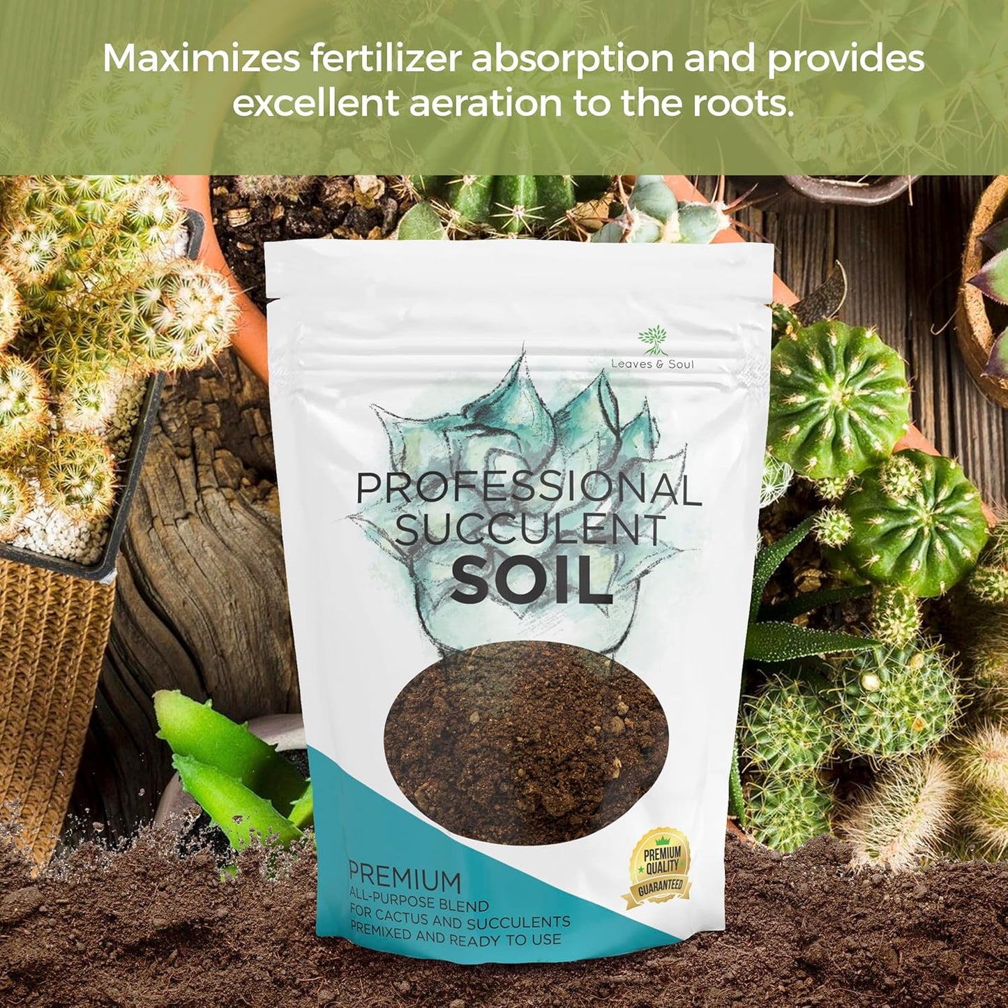 Extra Large 8.2 QT Bag Succulent Soil Premium All Purpose Blend | Pre-Mixed Ready to Use for Cactus and Succulents | Canadian Peat, Course Sand, Pinebark | Made in USA